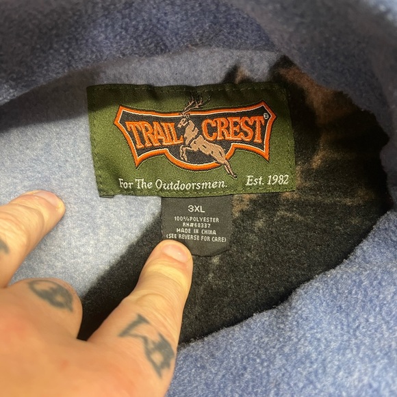 Vintage Trail Crest Fleece Bald Eagle Forrest Jacket Mens 3XL Scenic 1457 - Picture 3 of 7